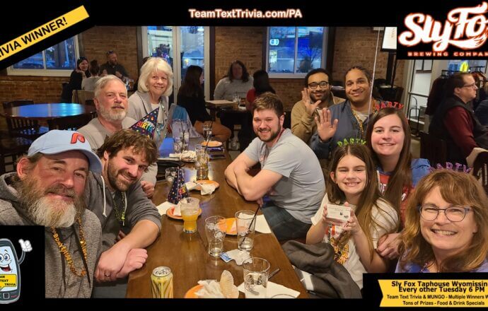 Trivia In Wyomissing Pa, Sly Fox Taphouse Wyomissing Pa Trivia, Team Text Trivia In Wyomissing Pa 3-28-23 Winners