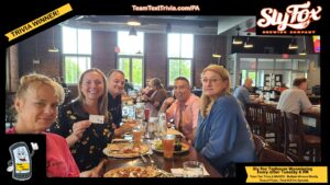 Tuesday Night Trivia In Wyomissing Pa, Sly Fox Taphouse Wyomissing Pa Trivia, Team Text Trivia In Wyomissing Pa 5-9-23 Winners