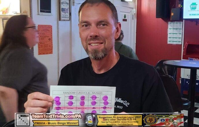 Morgantown Pa American Legion Mungo Music Bingo Winner 8-10-23. Music Bingo In Morgantown Pa #Mungomusicbingo #Morgantownpamusicbingo #Musicbingoinmorgantownpa