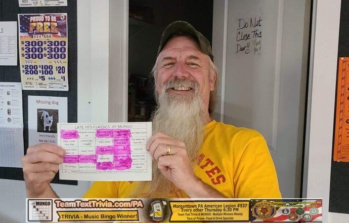 Morgantown Pa American Legion Mungo Music Bingo Winner 9-7-23. Music Bingo In Morgantown Pa #Mungomusicbingo #Morgantownpamusicbingo #Musicbingoinmorgantownpa