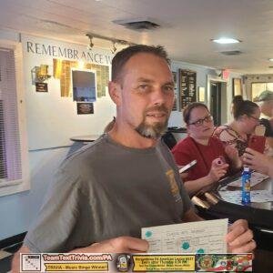 Mungo Music Bingo Winner Morgantown PA American Legion 9-21-23