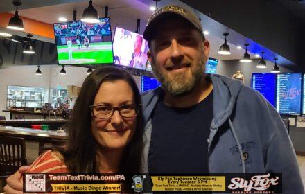 Team &Quot;K-Matt&Quot; Completes Sweep Of Trivia Round On Tuesday Night Trivia In Wyomissing Pa, Sly Fox Taphouse Wyomissing Pa Team Trivia, Team Text Trivia At Sly Fox Taphouse  Wyomissing Pa 9-26-23 Winners
