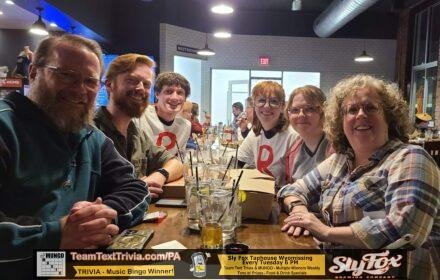 Trivia In Wyomissing Pa At Sly Fox Taphouse, Team Text Trivia Winners, &Quot;Team Rocket&Quot; At Sly Fox Taphouse In Wyomissing