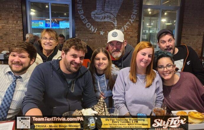 Trivia In Wyomissing Pa At Sly Fox Taphouse, Team Text Trivia Winners, &Quot;Sofa Kingdom&Quot; At Sly Fox Taphouse In Wyomissing