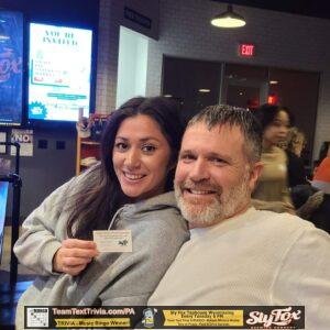 Music Bingo in Wyomissing PA at Sly Fox Taphouse, Mungo Music Bingo Winner at Sly Fox Taphouse in Wyomissing