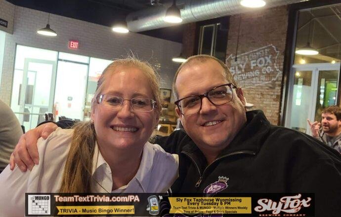 Trivia In Wyomissing Pa At Sly Fox Taphouse, Team Text Trivia Winners, &Quot;Soul Mates&Quot; At Sly Fox Taphouse In Wyomissing