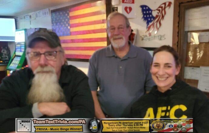 Morgantown Pa Team Trivia.  Team Text Trivia Winners Morgantown Pa American Legion