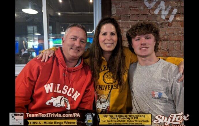 Wyomissing Trivia, Team Text Trivia Winners, Flamingos, At Sly Fox Taphouse, In Wyomissing Pa