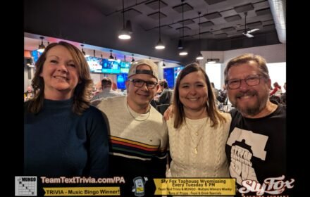 Wyomissing Trivia, Team Text Trivia Winners, Taint Nothin; In Wyomissing Pa