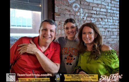 Wyomissing Trivia, Team Text Trivia Winners, Three'S Company  In Wyomissing Pa At Sky Fox Taphouse